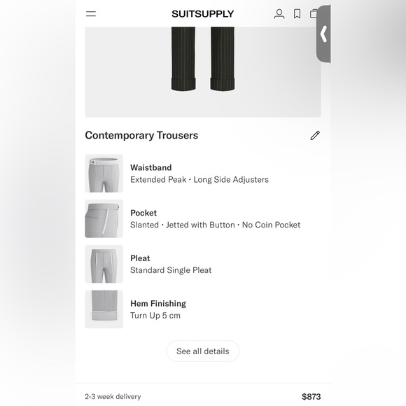 Suitsupply Grey Pinstripe Double Breasted Suit 44r - Picture 9 of 11